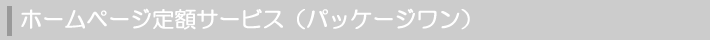 ホームページ定額サポートサービス(パッケージワン)